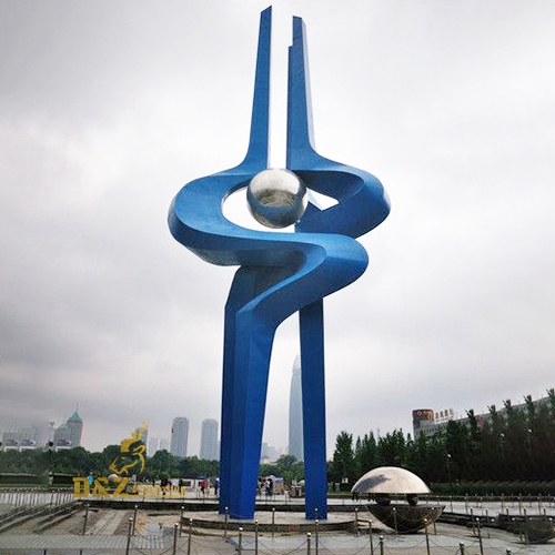 abstract blue sculpture