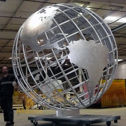 Stainless steel globe sculpture