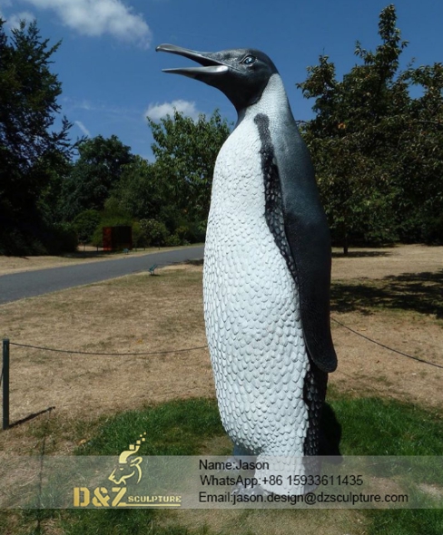 Outdoor penguin sculpture