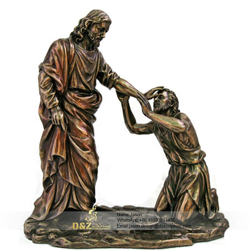 Touch head lucky bronze statue