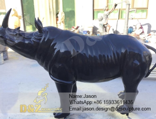 Black rhinoceros sculpture