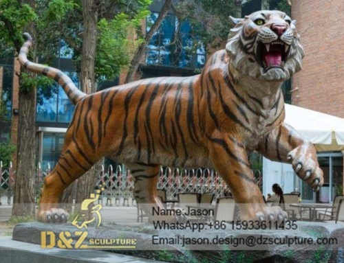 Outdoor tiger sculpture