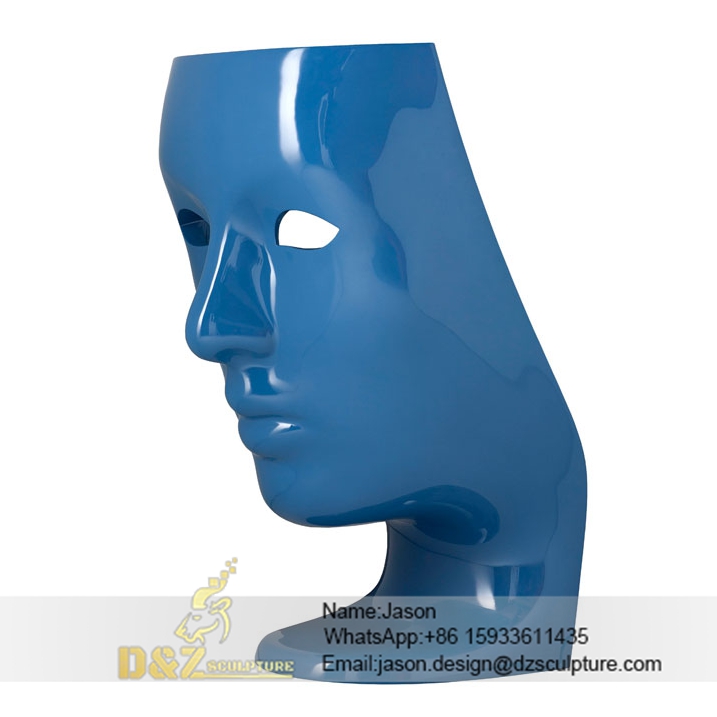 Blue mask sculpture
