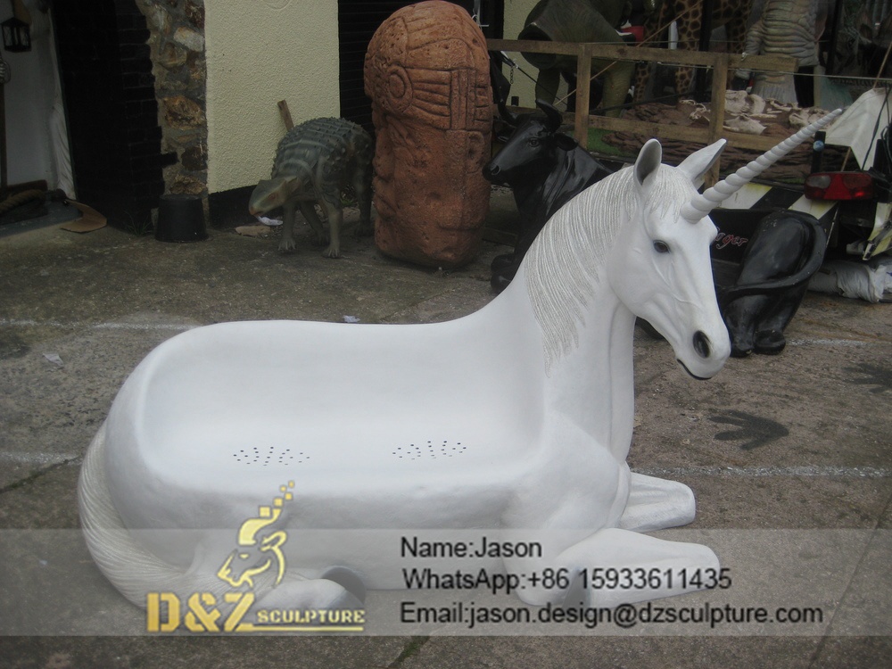 White unicorn sculpture