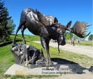 Outdoor moose sculpture