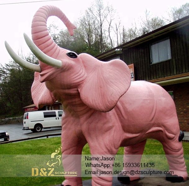 Pink elephant sculpture