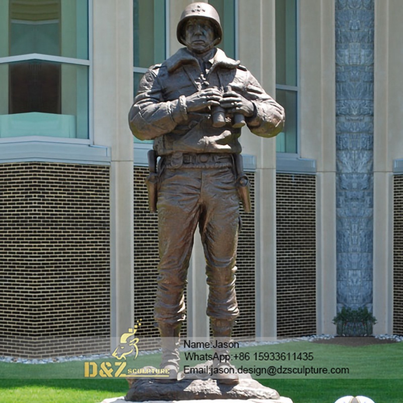 Sculpture of a soldier with a telescope