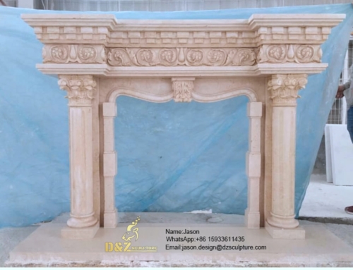 Granite arch fireplace