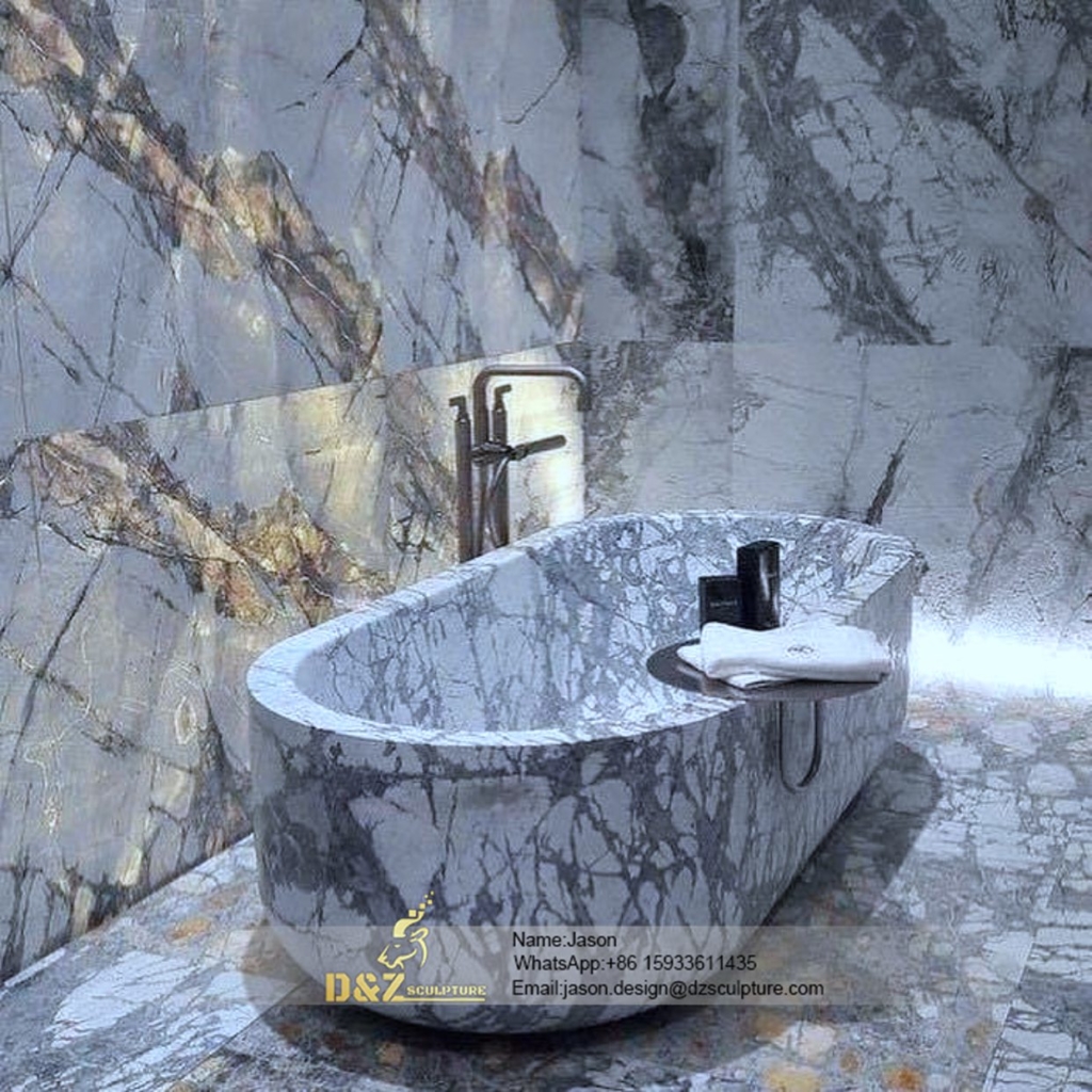 Deep stone bathtub 