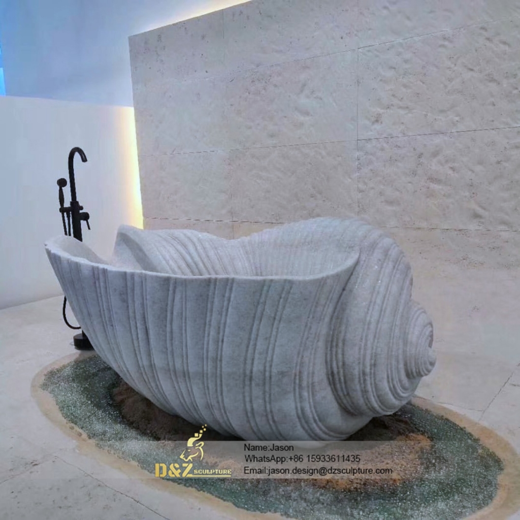 Spiral stone bathtub