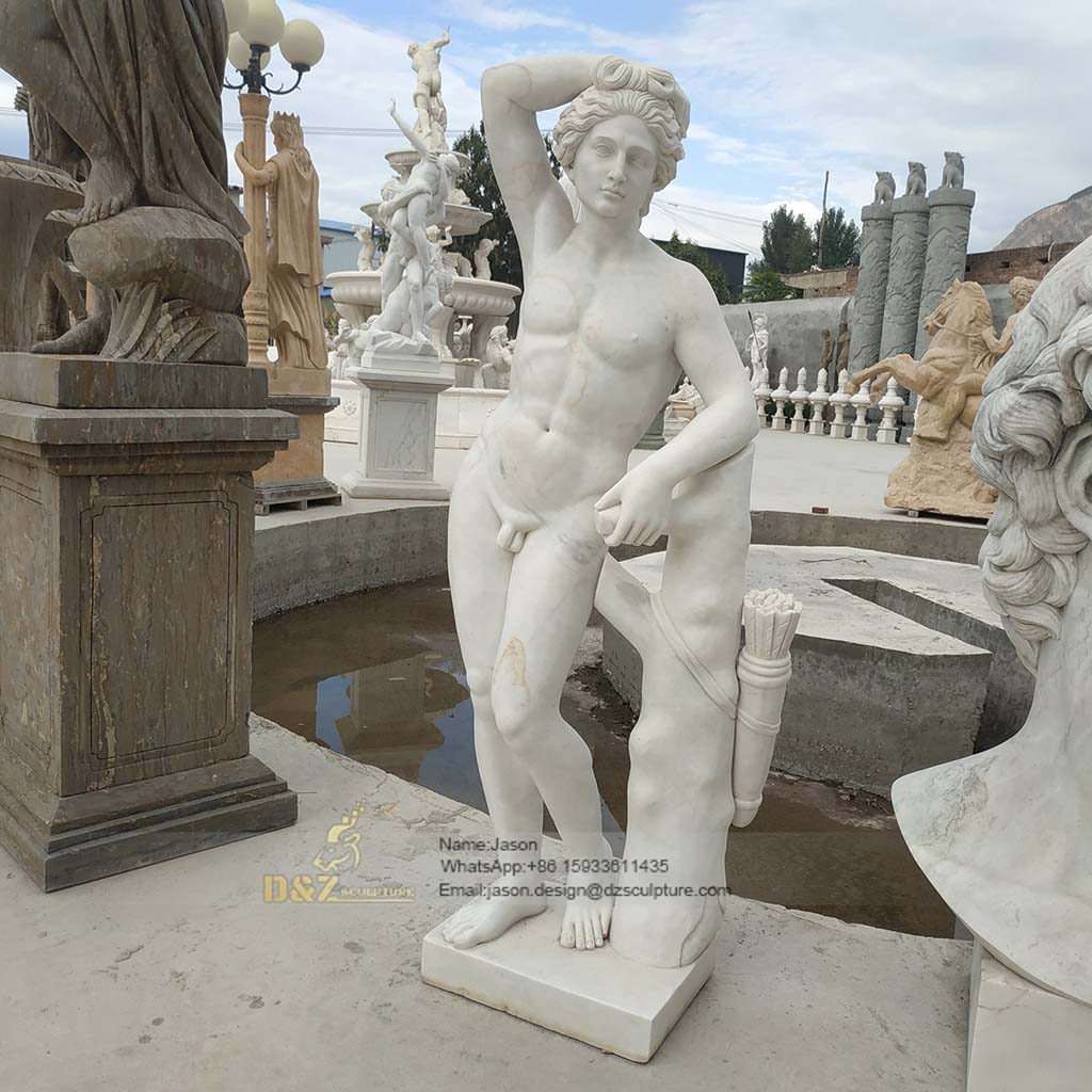 A man leaning pillar sculpture
