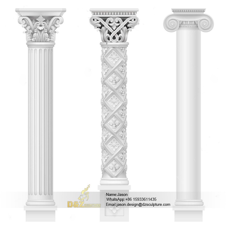 White stone pillars