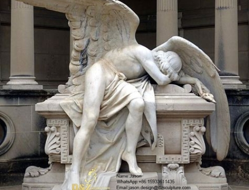 Sleeping angel stone sculpture