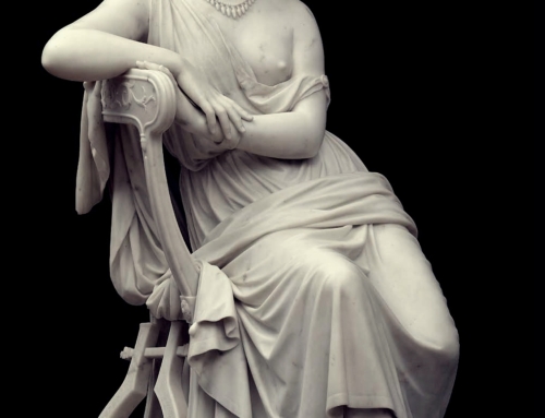 Sitting woman marble sculpture