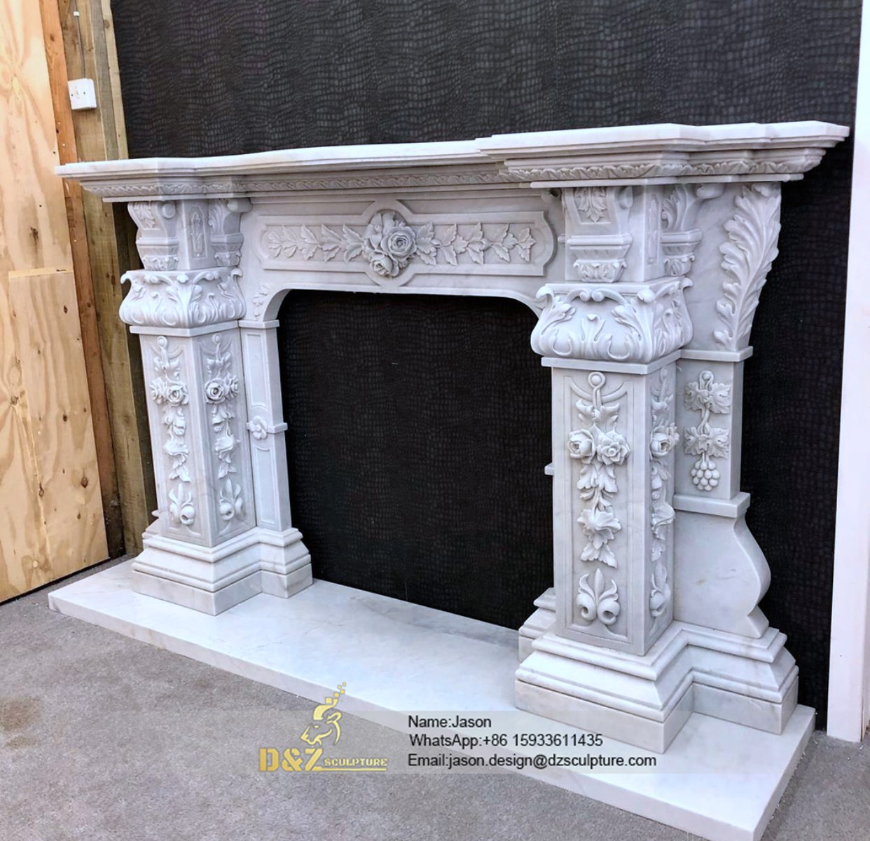 Custom design indoor decorative stone fireplace