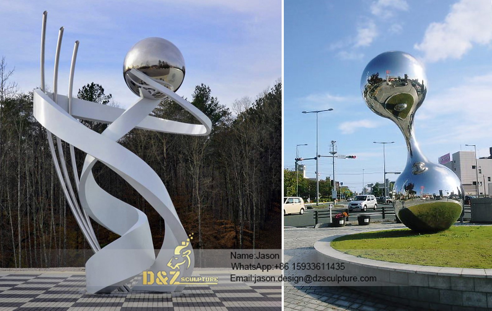Polished Stainless Modern Sculpture 