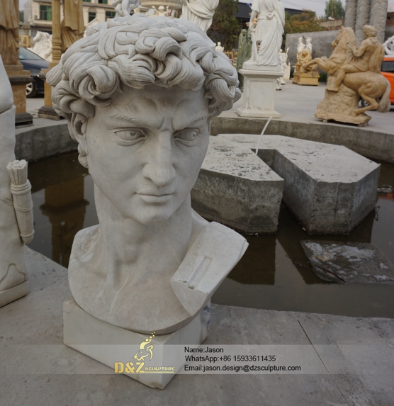 Handsome male bust head statue