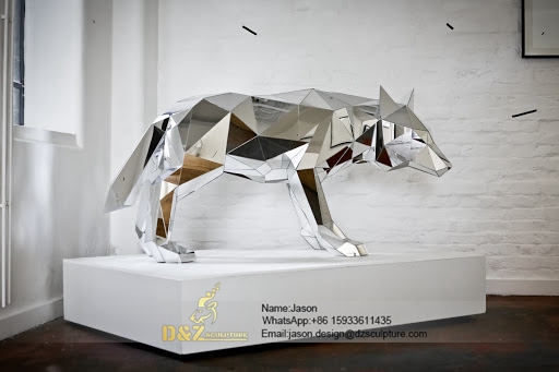 Mosaic Animal wolf Sculpture
