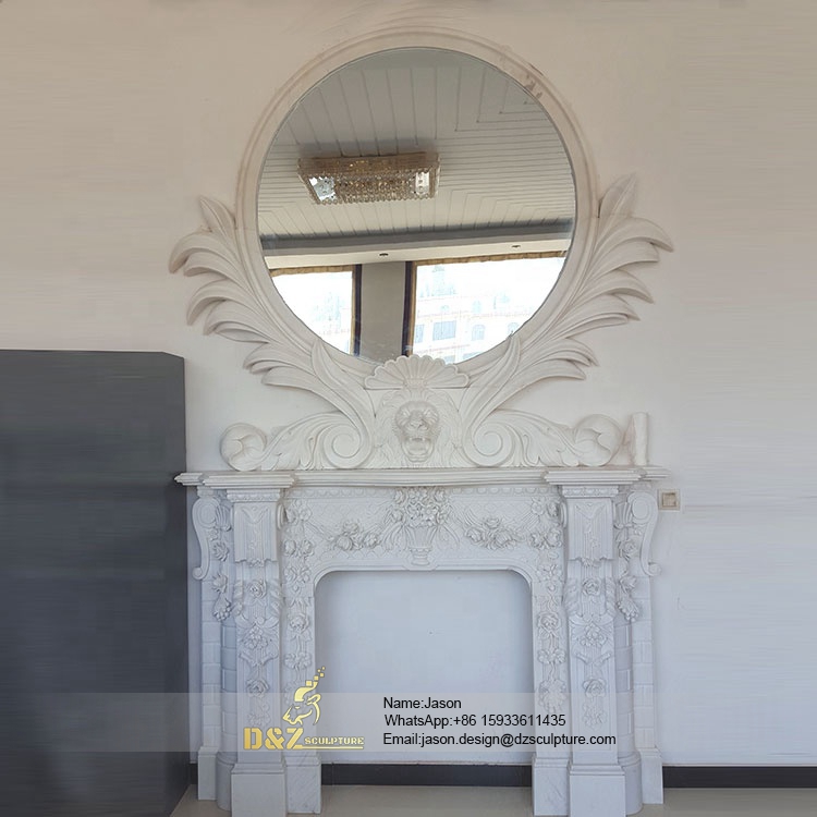 Magic stone with mirror fireplace