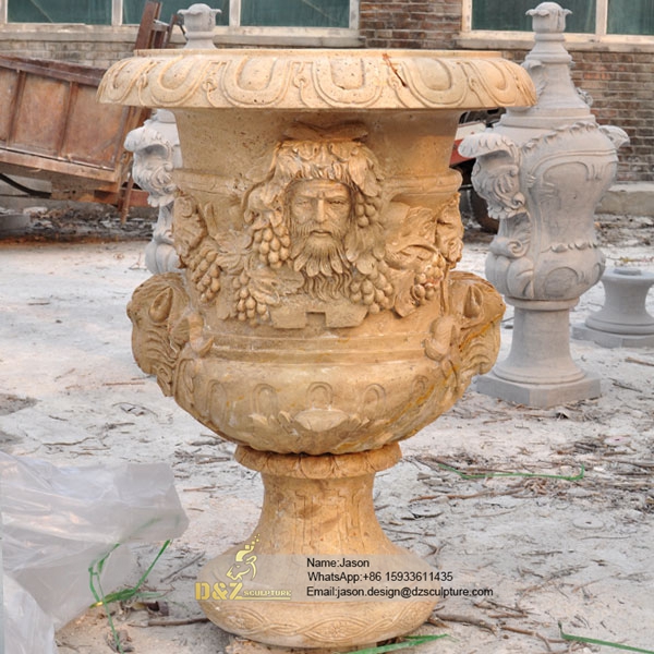 Male face marble pots