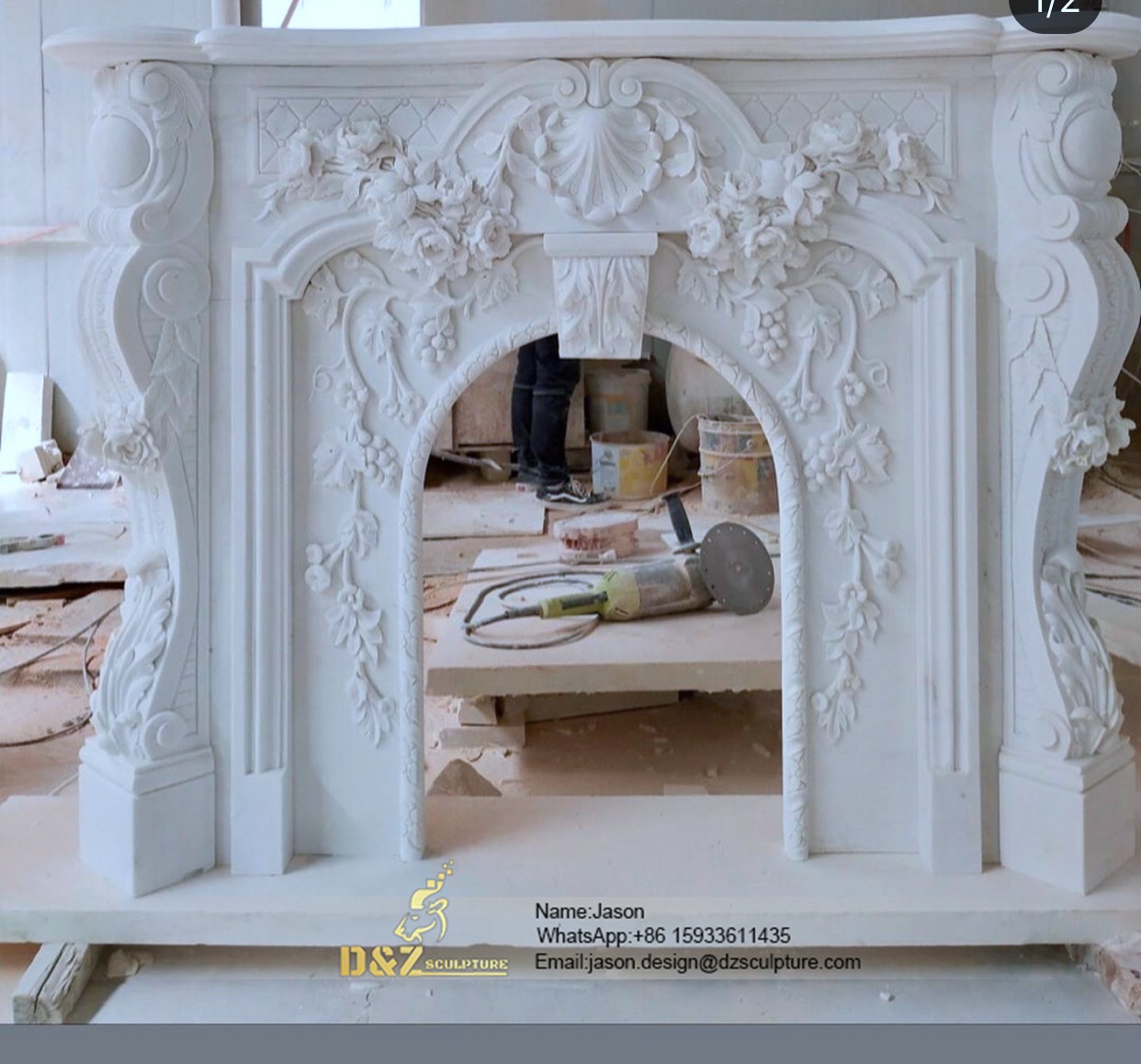 Marble fireplace natural stone