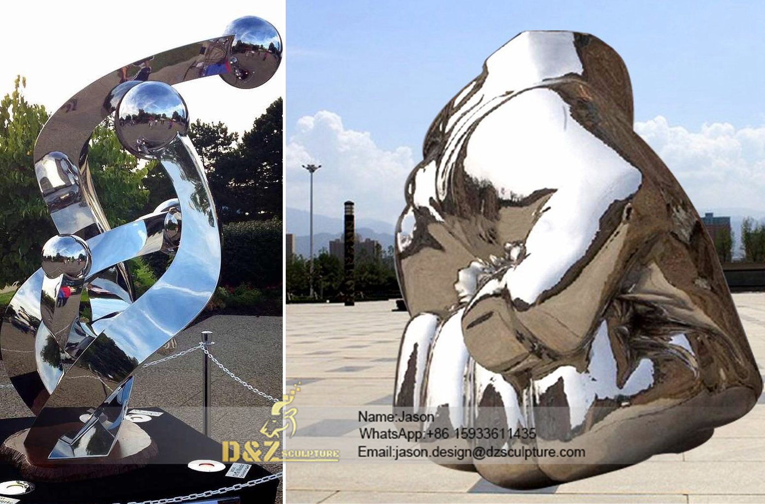 Modern Metal fist sculpture