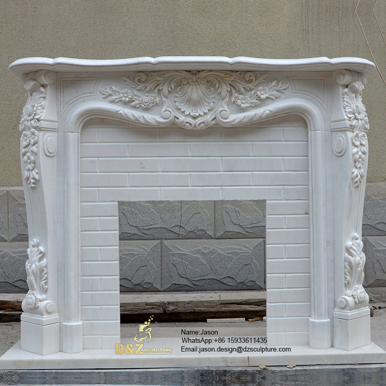 Natural fireplace stone carve
