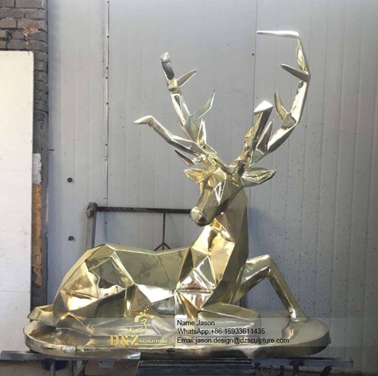 Outdoor Golden deer Sculpture