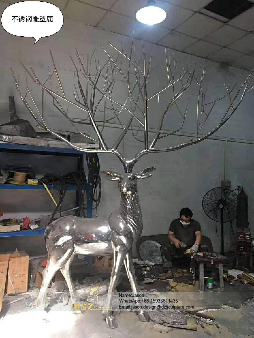 Outdoor Life Size deer Sculpture