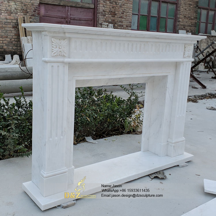Outdoor marble stone fireplace
