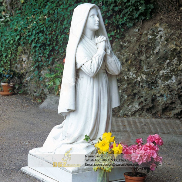 Saint Bernadette marble statue