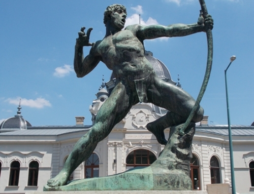 Vivid archer statue