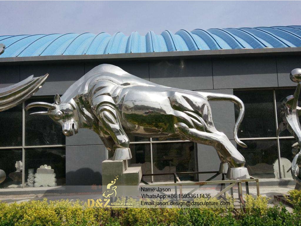 Stainless Steel Cow Sculpture