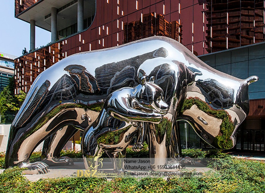 Stainless Steel bear Sculpture