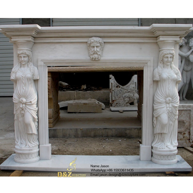 Stone marble fireplace