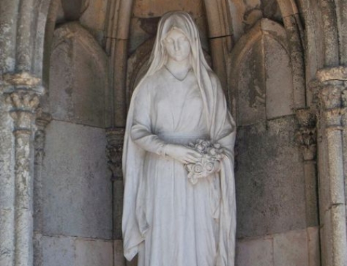 Virgin mary stone sculpture