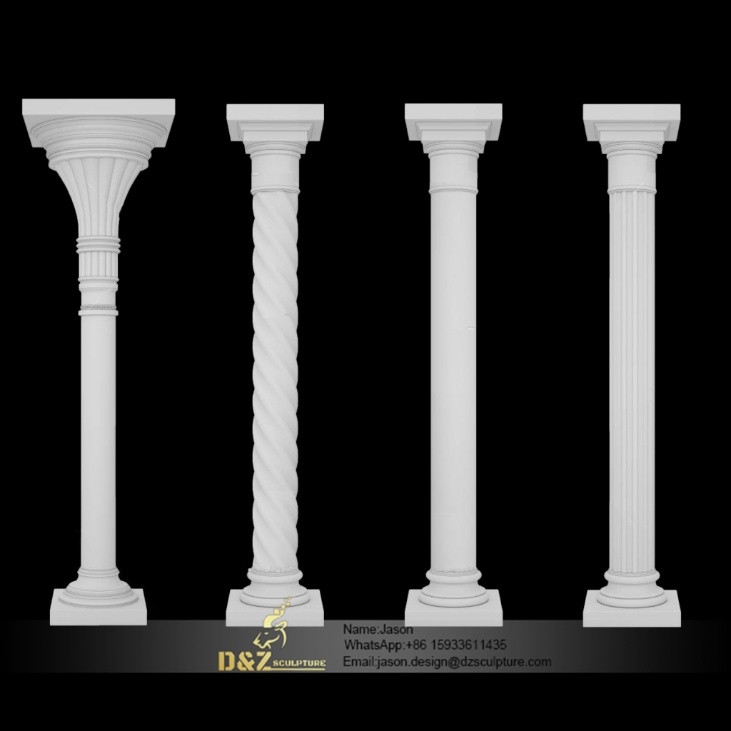Various types of stone pillars