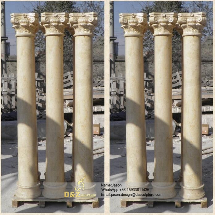 Classical round stone pillars