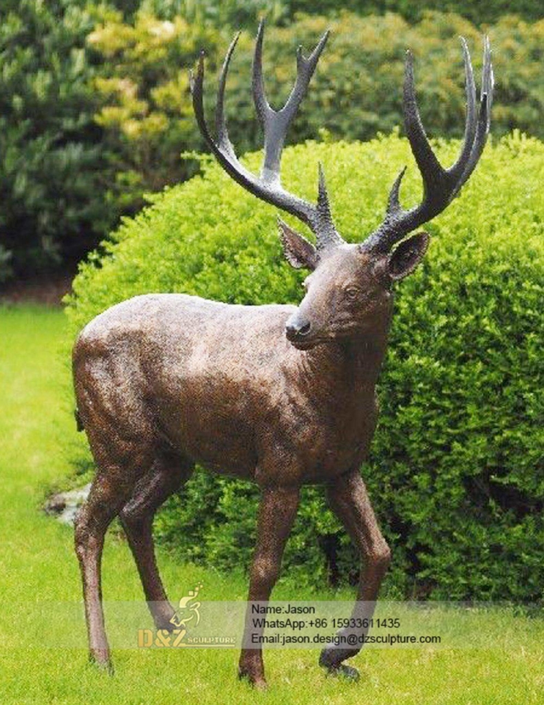 Castbronze sculpture stag decoration 