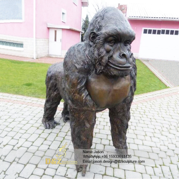 Gorilla sculpture in bronze