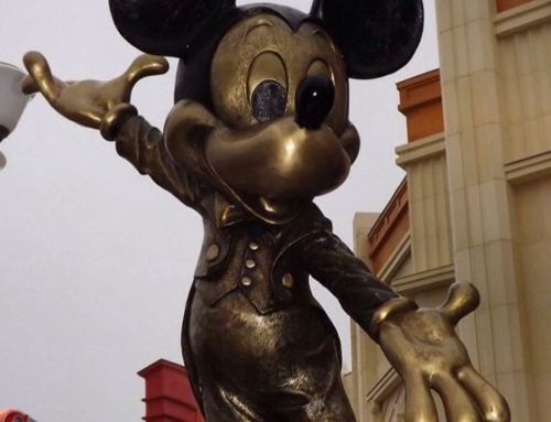 A Mickey Mouse sculpture for outdoor garden decoration