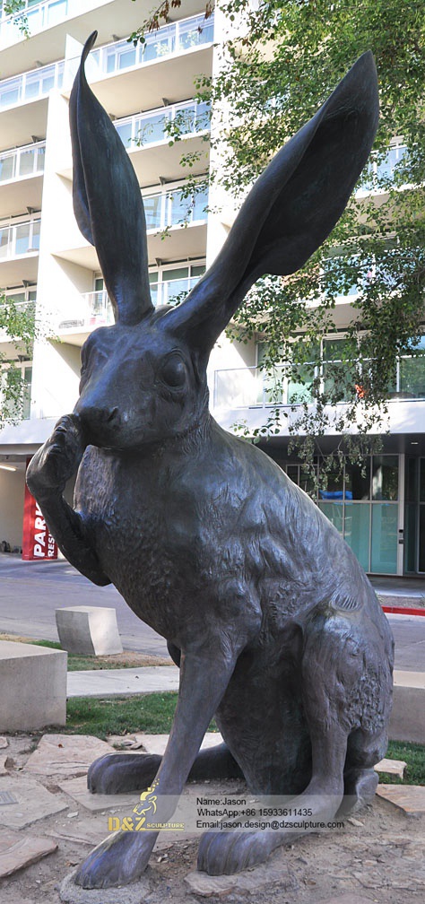 Bronze rabbit statue