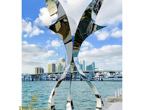 stainless steel metal sculpture modern city decoration