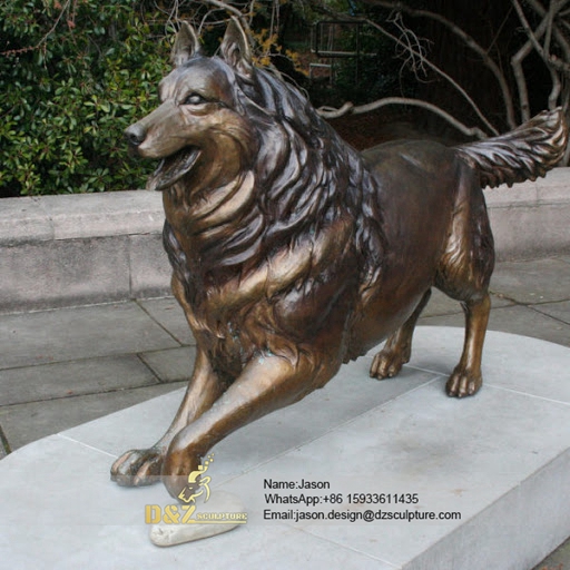 Bronze wolf sculpture
